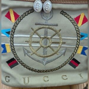 Authentic vintage Gucci Maritime Shoulder Bag & Matching Wallet